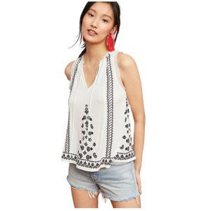 NWT Anthropologie Chelsey Embroidered Blouse - XXS